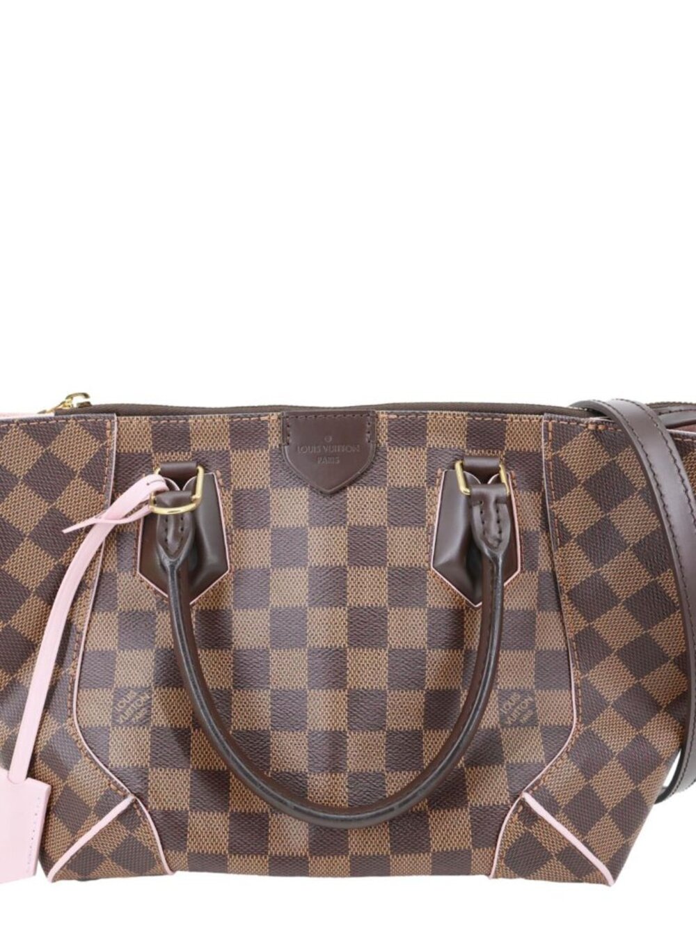Louis Vuitton  Caissa PM Damier Ebene Tote Bag Rose Ballerine - Picture 3 of 11
